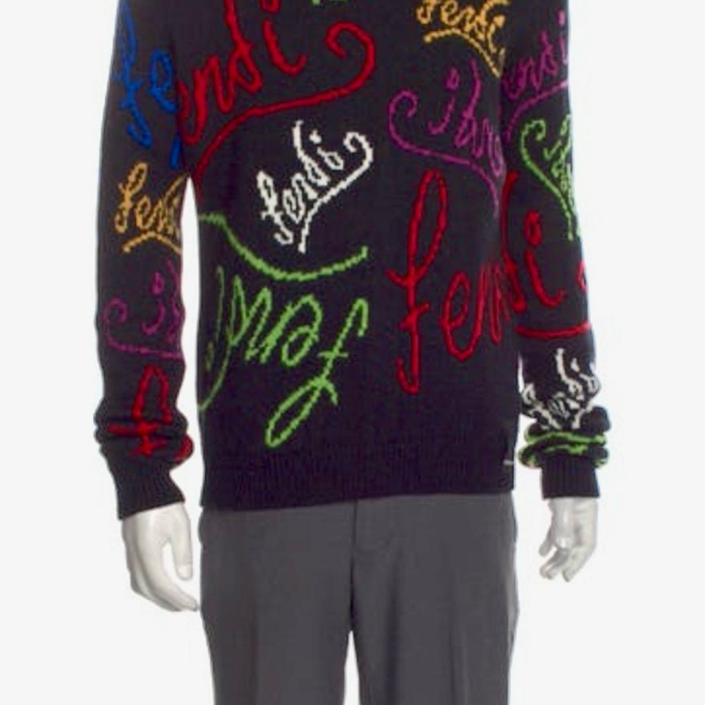 Fendi Men's Multicolor Logo Sweater